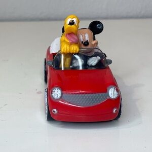 Disney DecoPac Mickey Mouse and Pluto in Rolling Red Car Cake Topper‎ 3.25”